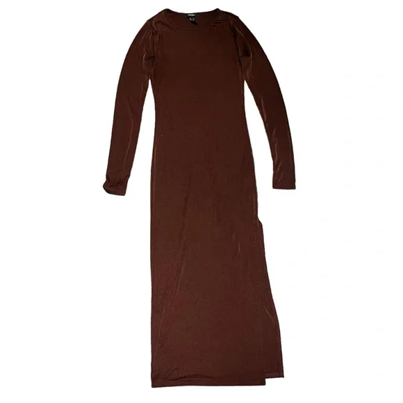 Forever 21 | Dresses | Forever 2 Brown Dress With A Side Slit | Poshmark